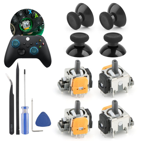 4Pack Joysticks for Xbox Series S/X Hall Effect Joystick Replacement for Xbox Series S/X 3D Analog Sensor Module Thumb Stick Controller Accessories Parts with Repair Tools