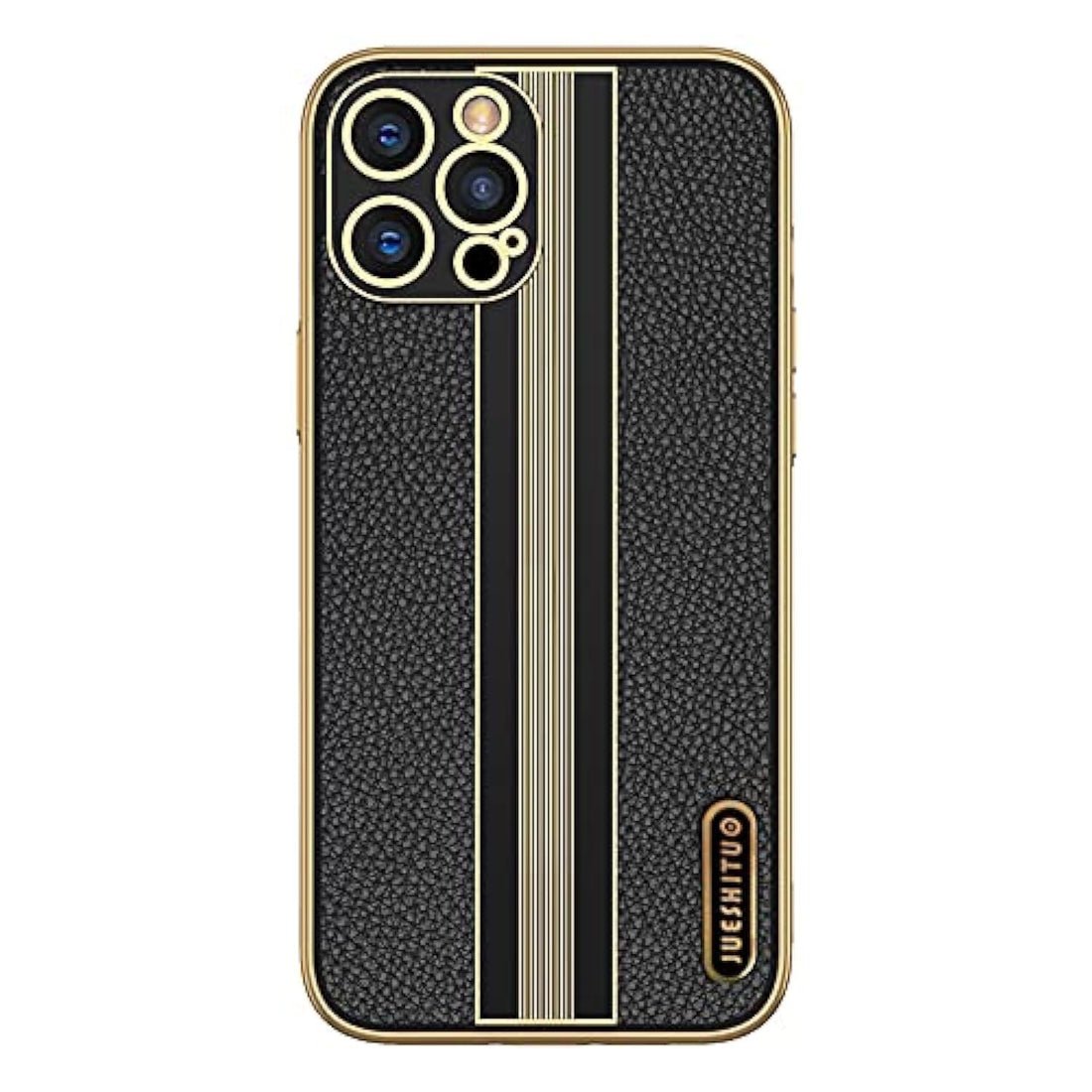 iPhone Luxury Business Camera Lens Protection Shockproof Soft Silicone Cell Phone Case (iPhone 12 Pro, Black)