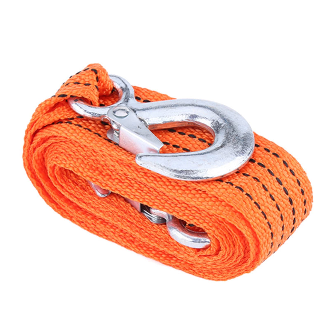 Qiilu 4 Meter Load 3 Ton Car Trailer Towing Rope Strap Tow Cable with Hooks Emergency Vehicle Tool