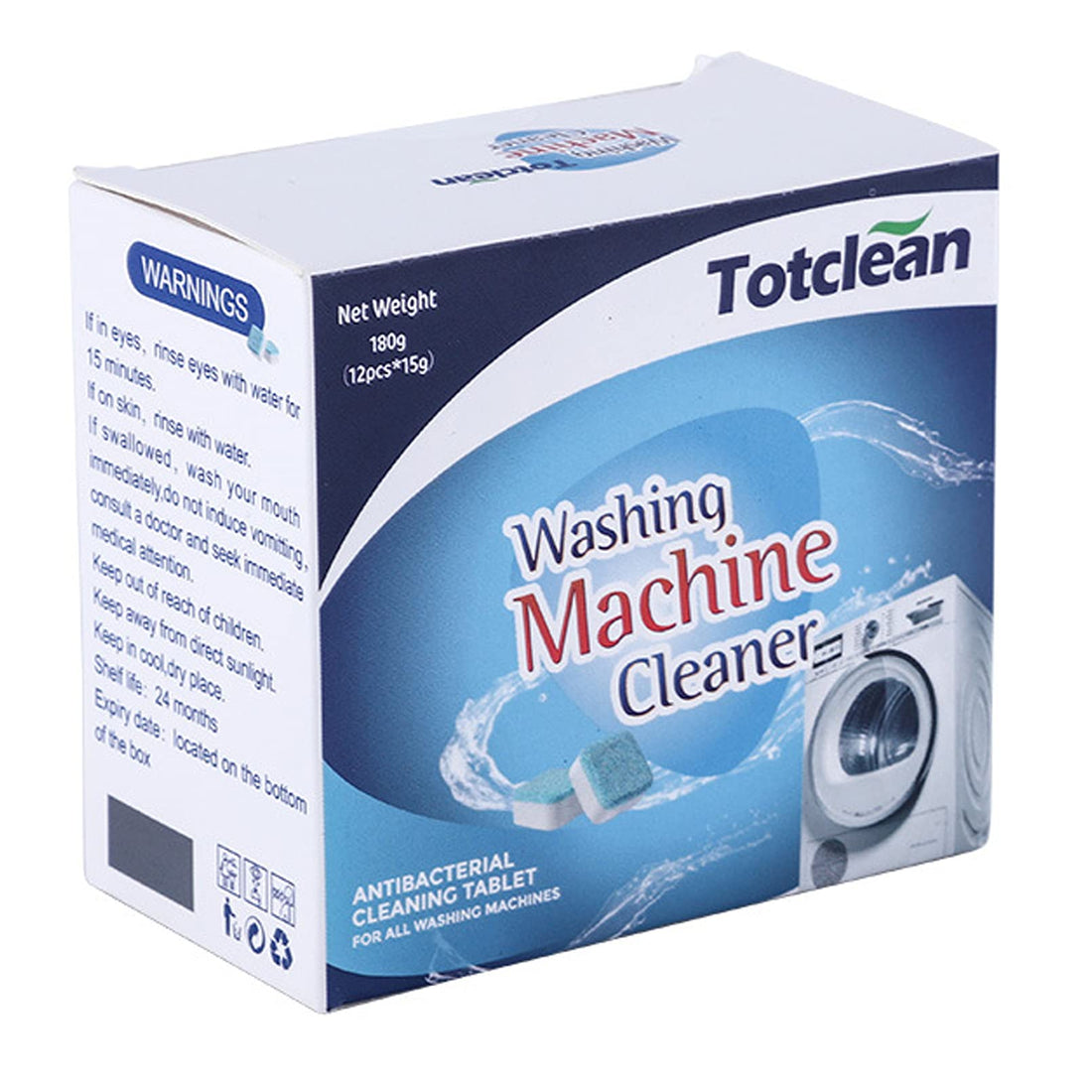 Wonka Totclean Washing Machine Cleaner Deep Clean Tablets Dishwasher Kettle Limescale Remover and Descaler Dryer Laundry Machine Effervescent Tablets Citric Acid For Smells Toilet Cleaner