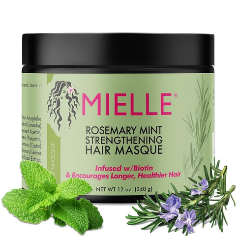 P-Beauty Strengthening Hair Mask with Rosemary & Mint 340 g, Hair Treatment for Hair Growth | For Damaged Straight & Curly Hair, Reduces Hair Loss, Moisturising Mask | Hair Care & Scalp Care