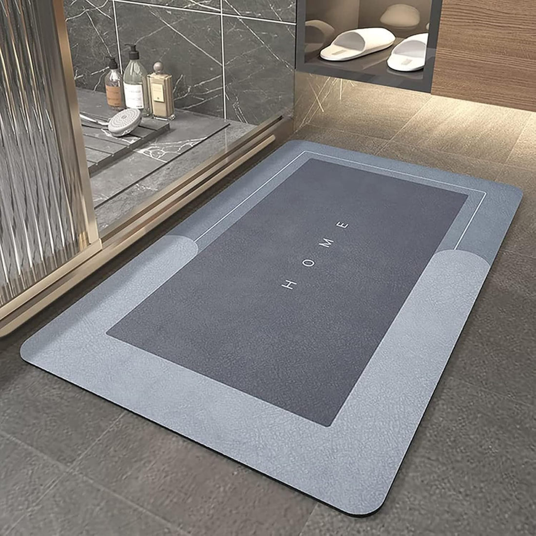 Bath Mat Non Slip Polyester Natural Rubber Quick Dry Water Absorbent 40x60cm Multicolor Shapes