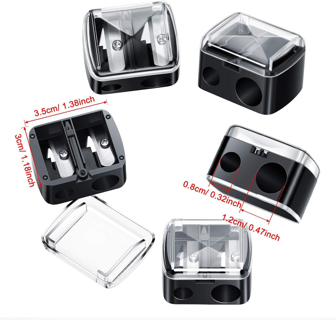 Make Up Sharpener - 2 Holes Dual Make up Pencil Sharpener, Pencil sharpeners Eyeliner Sharpener, Cosmetic Sharpener for Eyebrow Pencil, Eye Liner, Lip Liner and Brow Pencil (Pack of 1) (1, brown)
