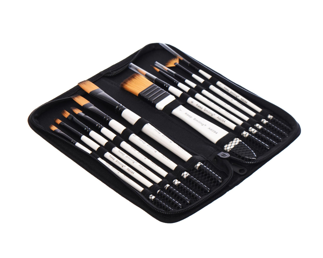 Keep Smiling KS-13 A6094 Set Of 12 Pieces Of Painting and Coloring Brushes in Various Sizes - Multi Colour