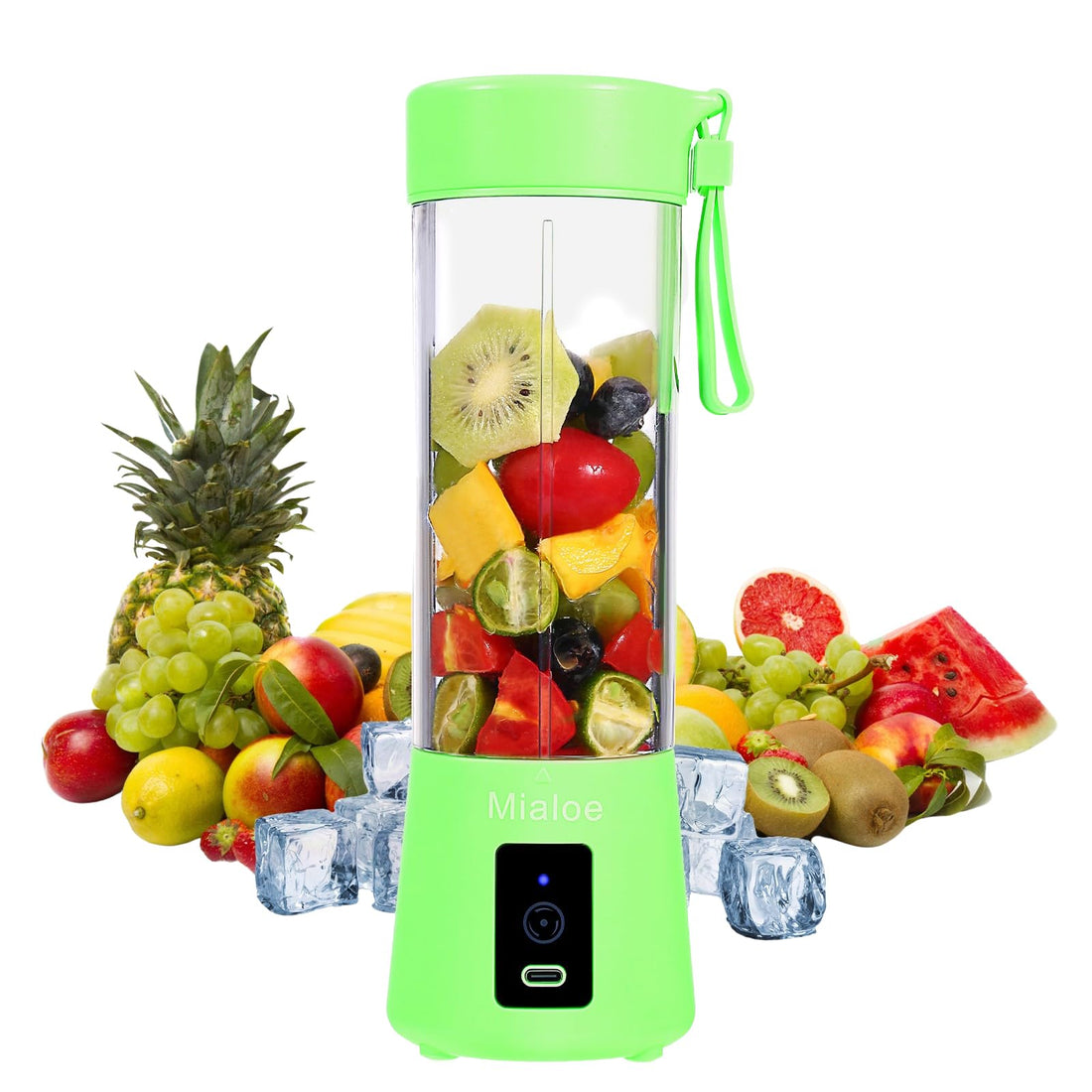 [Upgraded Version] Personal USB Juicer Cup,Portable Juicer Blender,Household Fruit Mixer - Six Blades in 3D,Rechargeable Fruit Mixing Machine For Baby Travel 380ml(green)