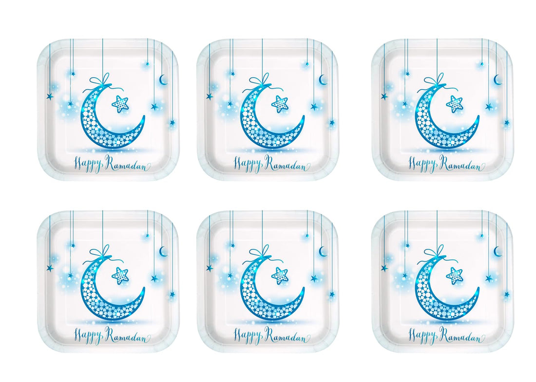 Party plates in distinctive shapes for RAMDAN size (24x24), pack of 6 pieces E