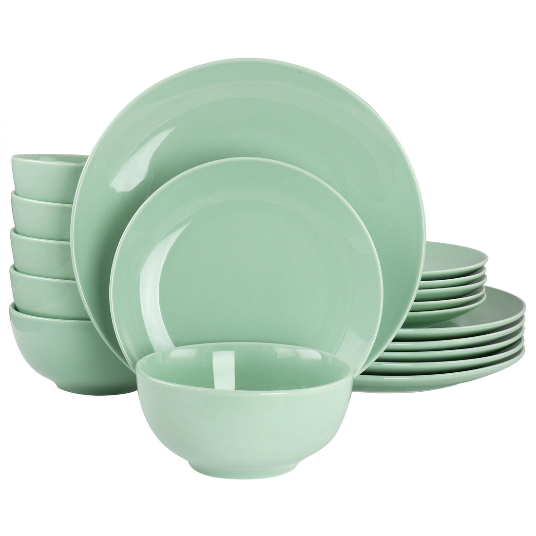 Elama Luna 18 Piece Porcelain Dinnerware Set (Mint)