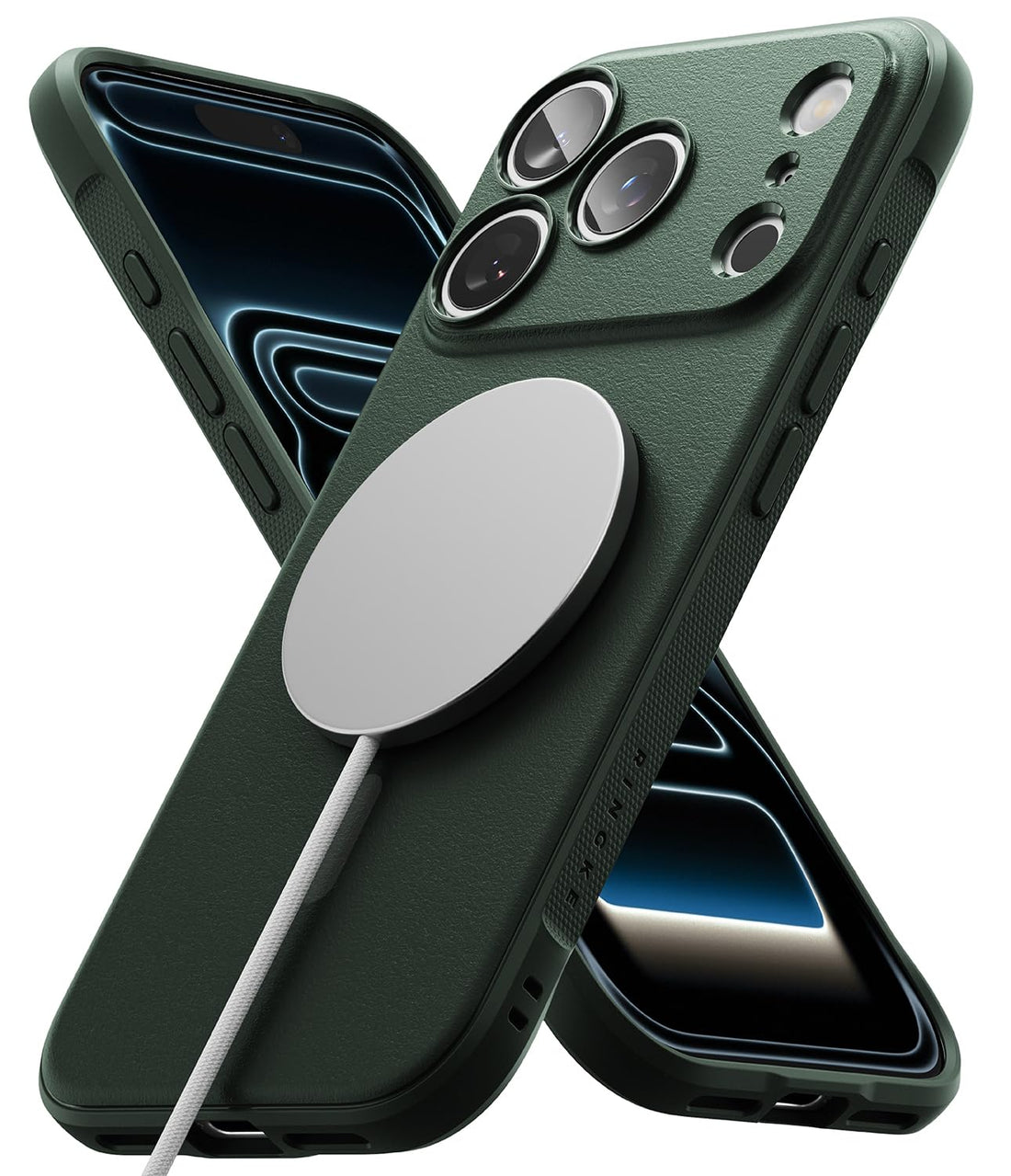 Ringke Onyx Magnetic Compatible with iPhone 17 Pro Max Cover, Compatible with Magnetic Accessories,17ft Drop Protection, Excellent Grip, Anti-Slip, Shockproof, Perfect Stocking Robust Case–Dark Green
