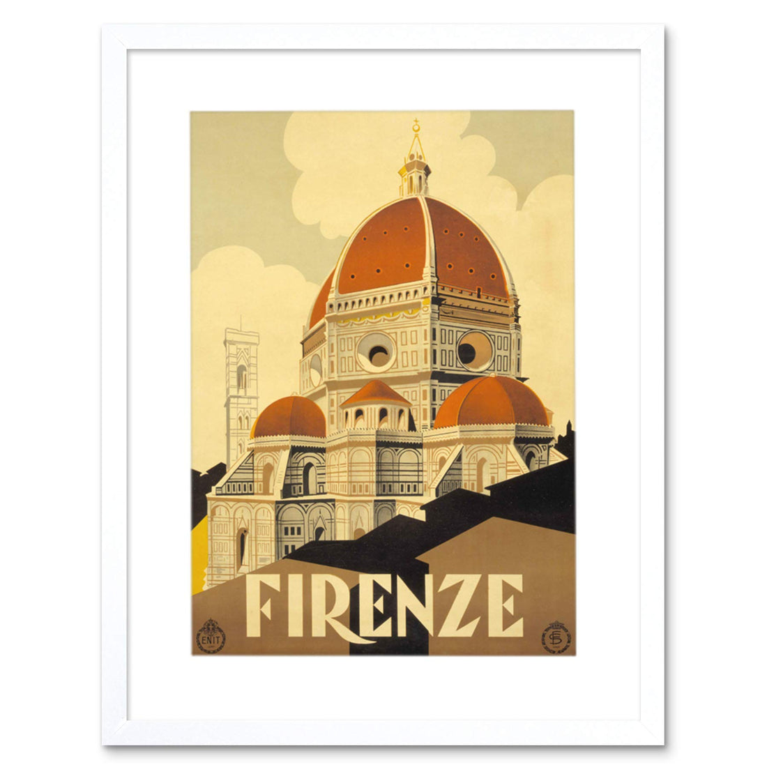Wee Blue Coo Travel Florence Italy Basilica Santa Maria Fiore Picture Framed Wall Art Print