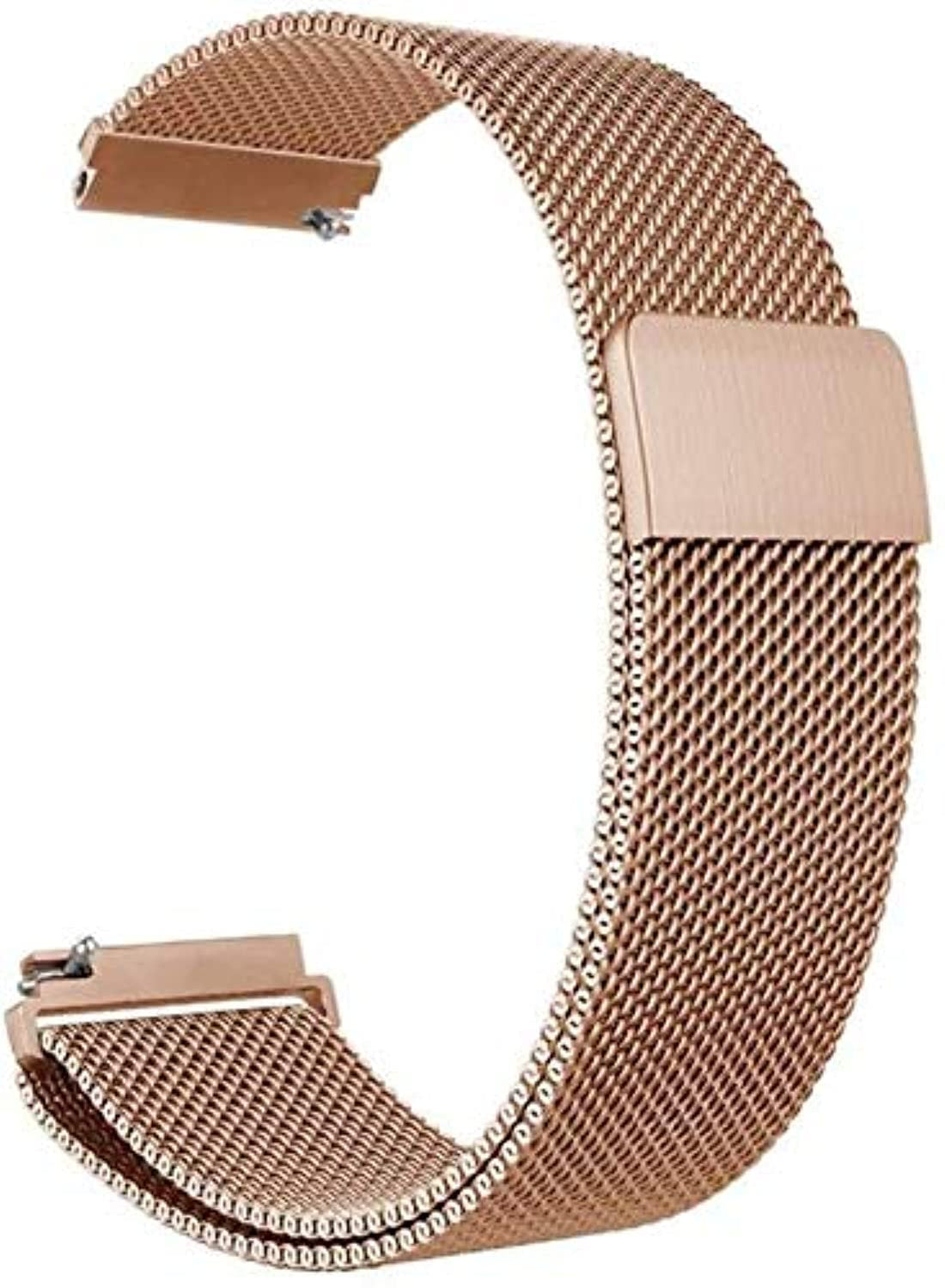 General Watch Band Stainless Steel Magnetic Absorption Loop Metal Mesh Watch Band Quick Release Strap for Huawei Watch 2 (Rose Gold, 20mm)