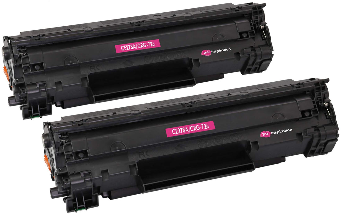 2 INK INSPIRATION® Compatible Laser Toner Cartridges for HP Laserjet Pro P1606 P1606DN P1600 P1560 P1566 M1536DNF M1536 MFP & Canon LBP-6200D | Replacement for HP CE278A & Canon CRG 726 | 2,100 Pages