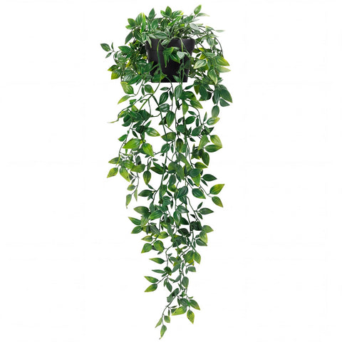 Whonline Artificial Hanging Plants Small Fake Potted Plants, Faux Plants for Indoor Outdoor Aesthetic Office Living Room Shelf Decor (1 Pack)