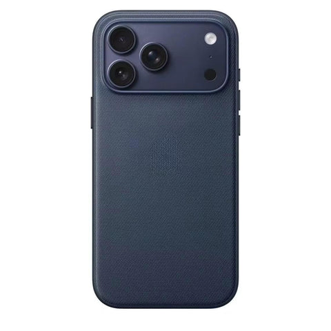 Luxury Woven Fabric Phone Case, IC Shockproof Slim Protective Cover with Raised Camera & Screen Protection, Anti-Slip, Scratch Resistant iphone 17 pro max (Dark blue)