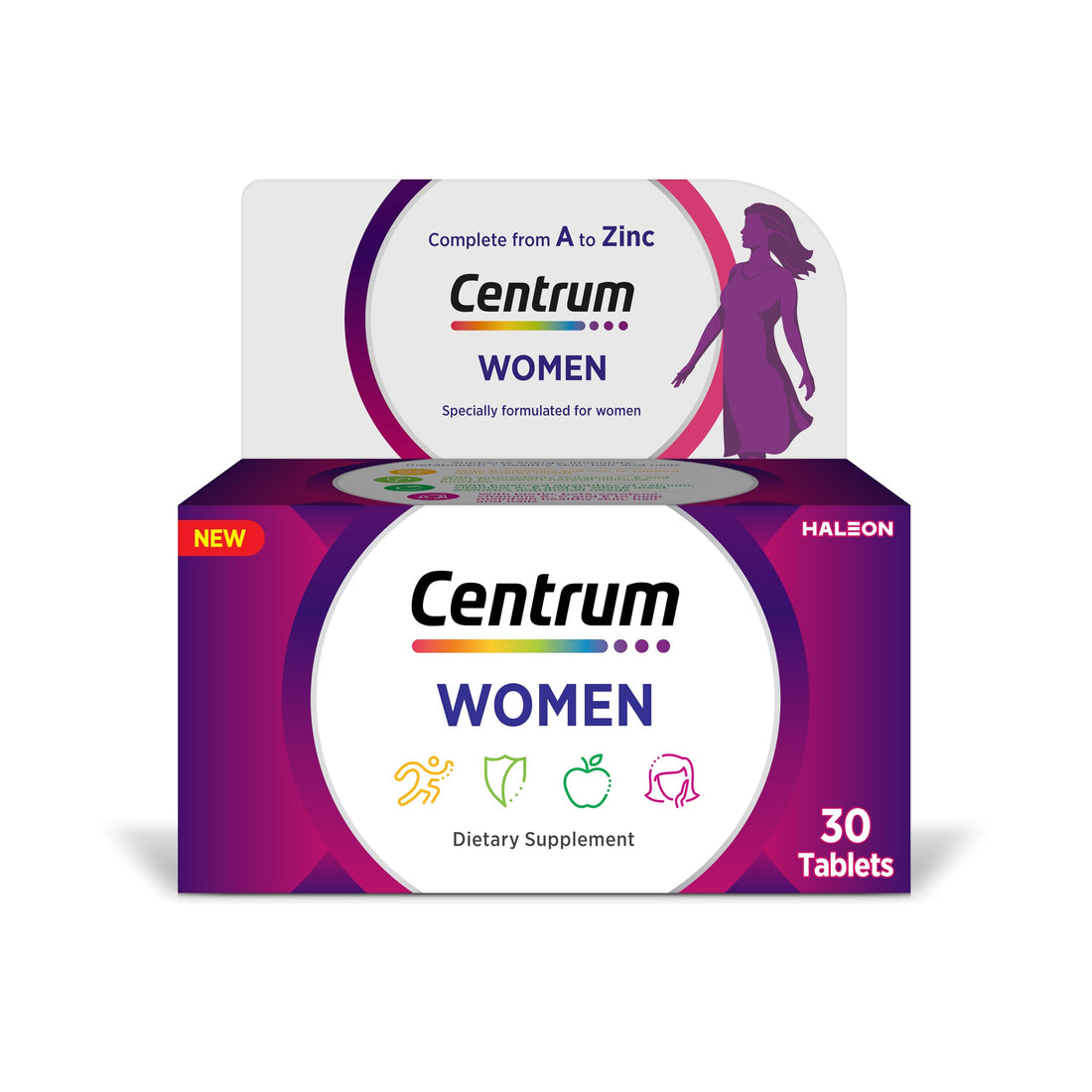 Centrum Women Iron, Calcium and Folic Acid Multivitamin 30-Tablet
