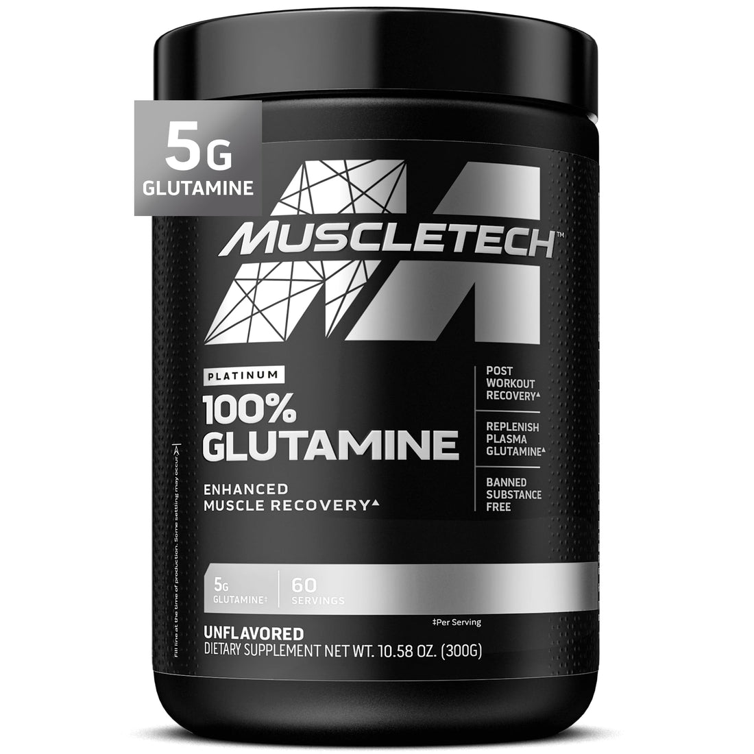 MuscleTech Essential Series 100% Platinum Glutamine - Unflavored - 60