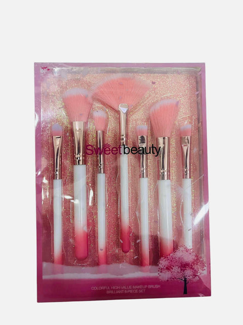 Makeup Brush Set 7Pcs/Set Soft Hair Blush Brushes Lip Brush Eyebrow Eye Shadow Full Set Cosmetics Pink