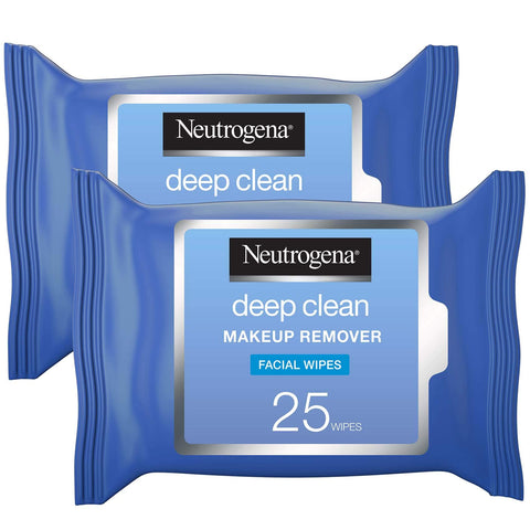 Neutrogena Deep Clean Makeup Remover, Wipes 25's (Pack of 2)