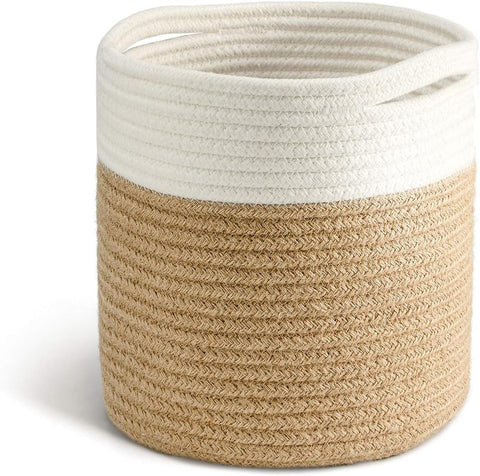 Planter Baskets for Indoor 11" Planters Cotton Rope Flower Plant Pots Cover,Woven Storage Baskets for Crafts, Organization Modern Home Decor 11"x11"Khaki