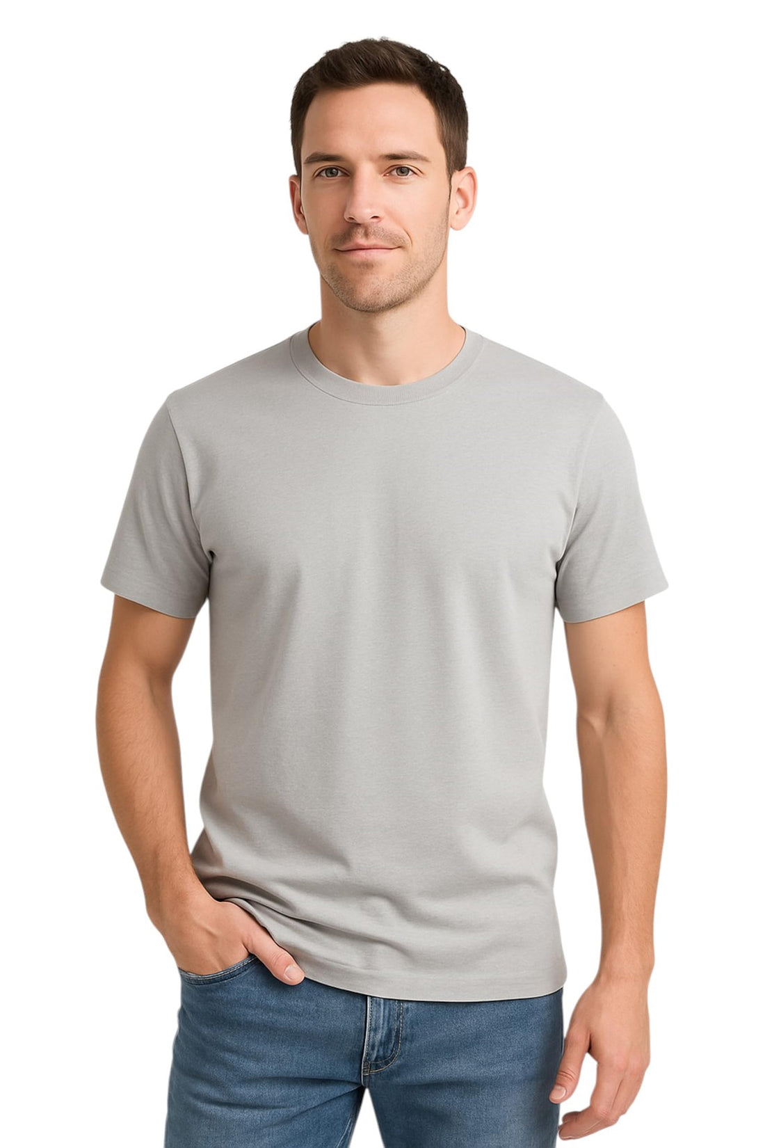 Romba Men's Solid Cotton Short Sleeve T-Shirt with Soft Material Multiple Sizes Suitable for Daily Occasions and Casual Use