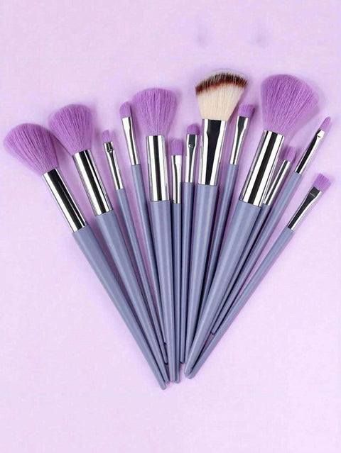 She,in 13piece makeup brush set purple