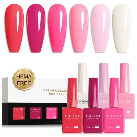 CANNI 9ml Hema-Free Gel Nail Polish Set- 6Pcs from BELLE GAGA Nail Gel Manicure Kit, Soak Off LED Polish DIY at Home Salon Gifts for Women Girls (2321, 6pcs Set)