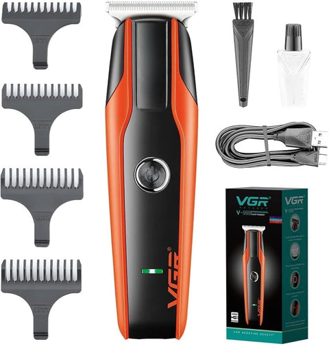 VGR V-999 Professional Rechargeable Cordless Beard Hair Trimmer Kit with Dual Motor, Guide Combs Brush USB Cord for Men, Family or Pets Rechargeable Li-ion Battery 120 minutes Runtime