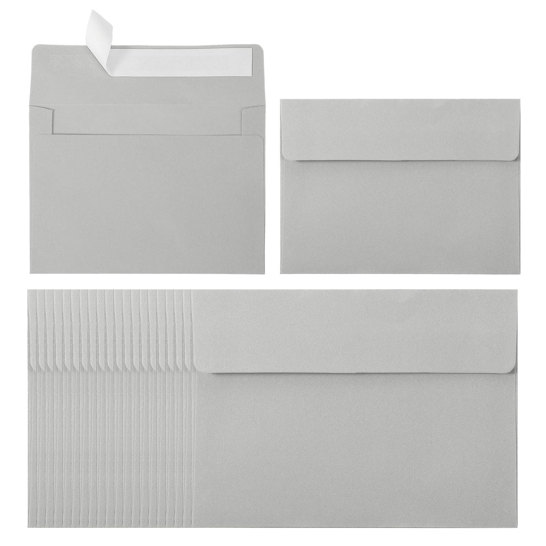 PATIKIL 60Pack A2 Envelopes, Self Seal Gray Invitation Envelopes for Postcard Wedding Greeting Cards Photos Announcement Mailing, 4-3/8" x 5-3/4" Size
