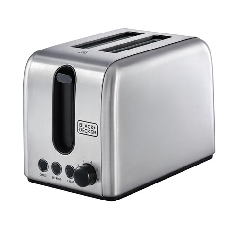 Black & Decker 1050W 2-Slice Stainless Steel Toaster, Silver/Black