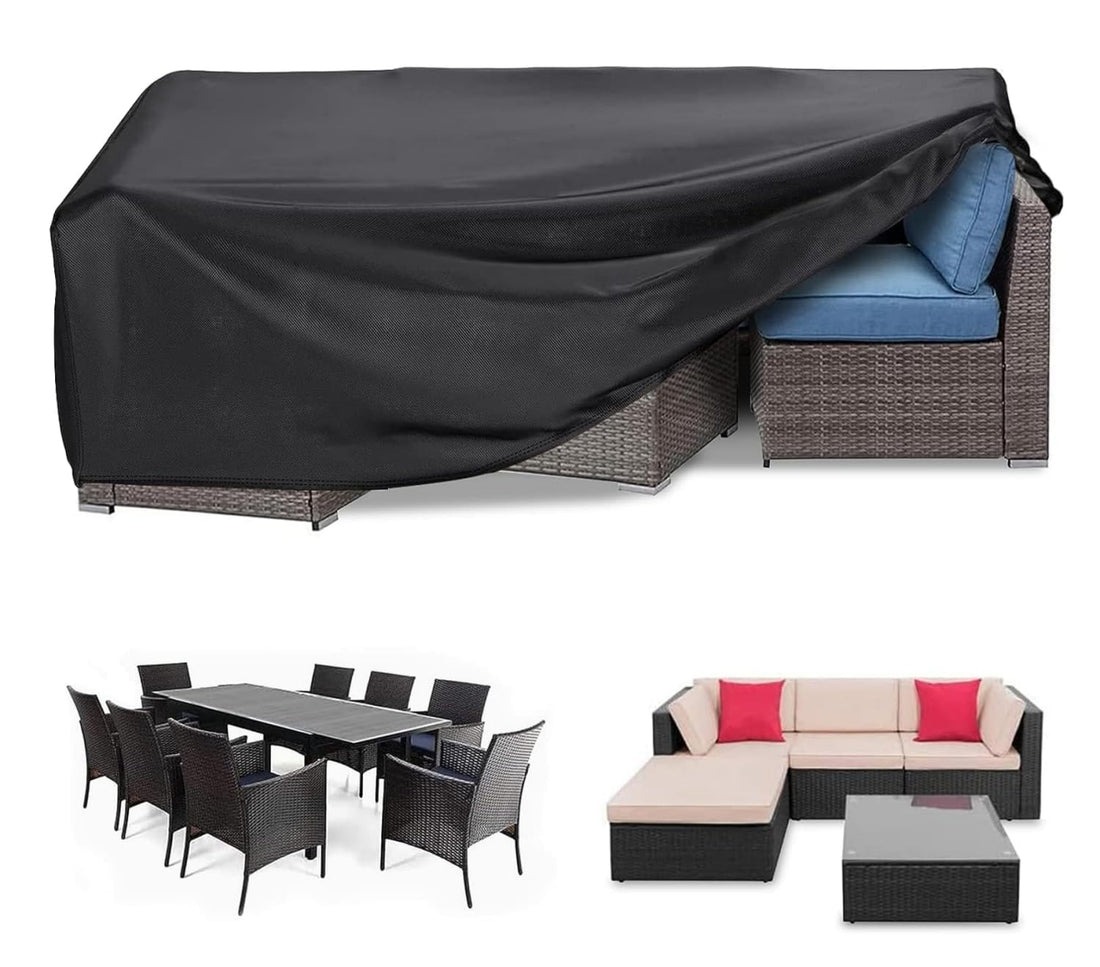 SKY-TOUCH Patio Furniture Cover 250x200cm, Garden Furniture Set Cover Waterproof, Outdoor Table and Chair Set Covers, Heavy Duty Oxford Fabric Furniture Covers Dust Proof Anti-UV