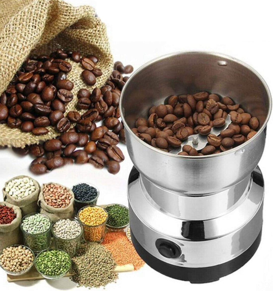 Multifunctional Electric Coffee Grinder Stainless Steel Herb Spice Nut Grain Coffee Grinder for Home Kitchen Coffee Shop