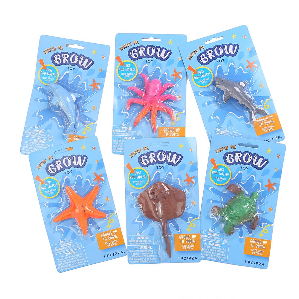 Watch Me Grow Toy Ocean Sea Animal Figures, Just Add Water, Grows up to 200%, Set
