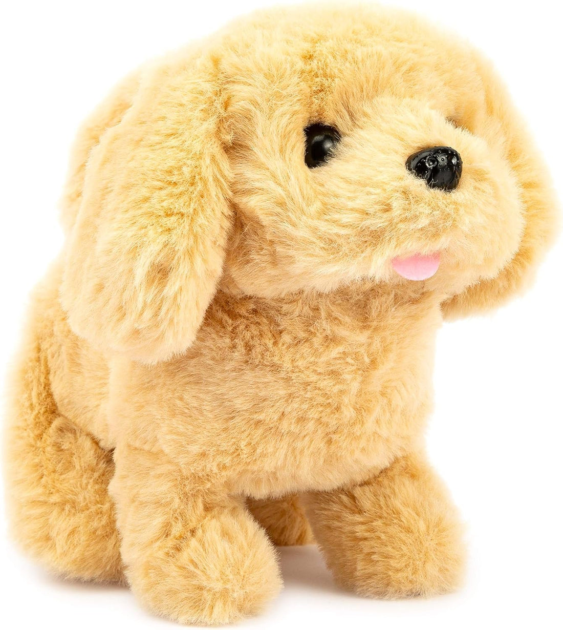 KIDSZONE Cute Adorable Walking and Barking Plush Dog Puppy Toy Cute Puppy for Kids Realistic Movement and Sounds Cuddle-Friendly for Girls Boys and Toddlers for Birthdays (Brown)