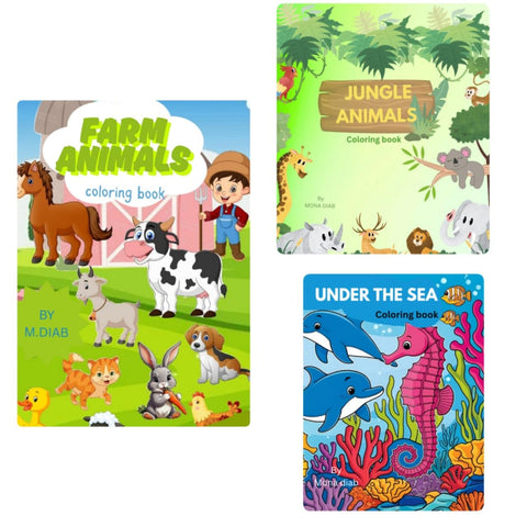 3 Coloring Books - Large and Simple Drawings for Small Hands, Develop Creativity and Motor Skills, Perfect Companion for Your Child's Imagination! for Daily Exercises or as Leisure Activities