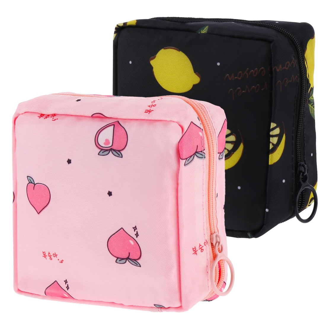2Pcs Sanitary Napkin Storage Bag,Sanitary Pad Pouch Storage Bag for Women,Cute Waterproof Period Bag Portable Period Pouch with Zipper Tampon Holder for Women Ladies Teen Girls School