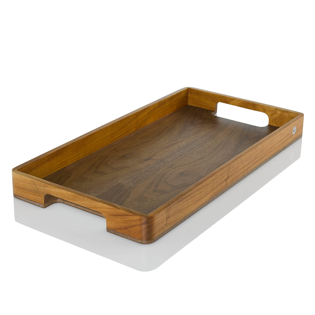 AdHoc ST21 Serving Tray for Tea, Coffee or Food Serve, Acacia/Walnut Wood
