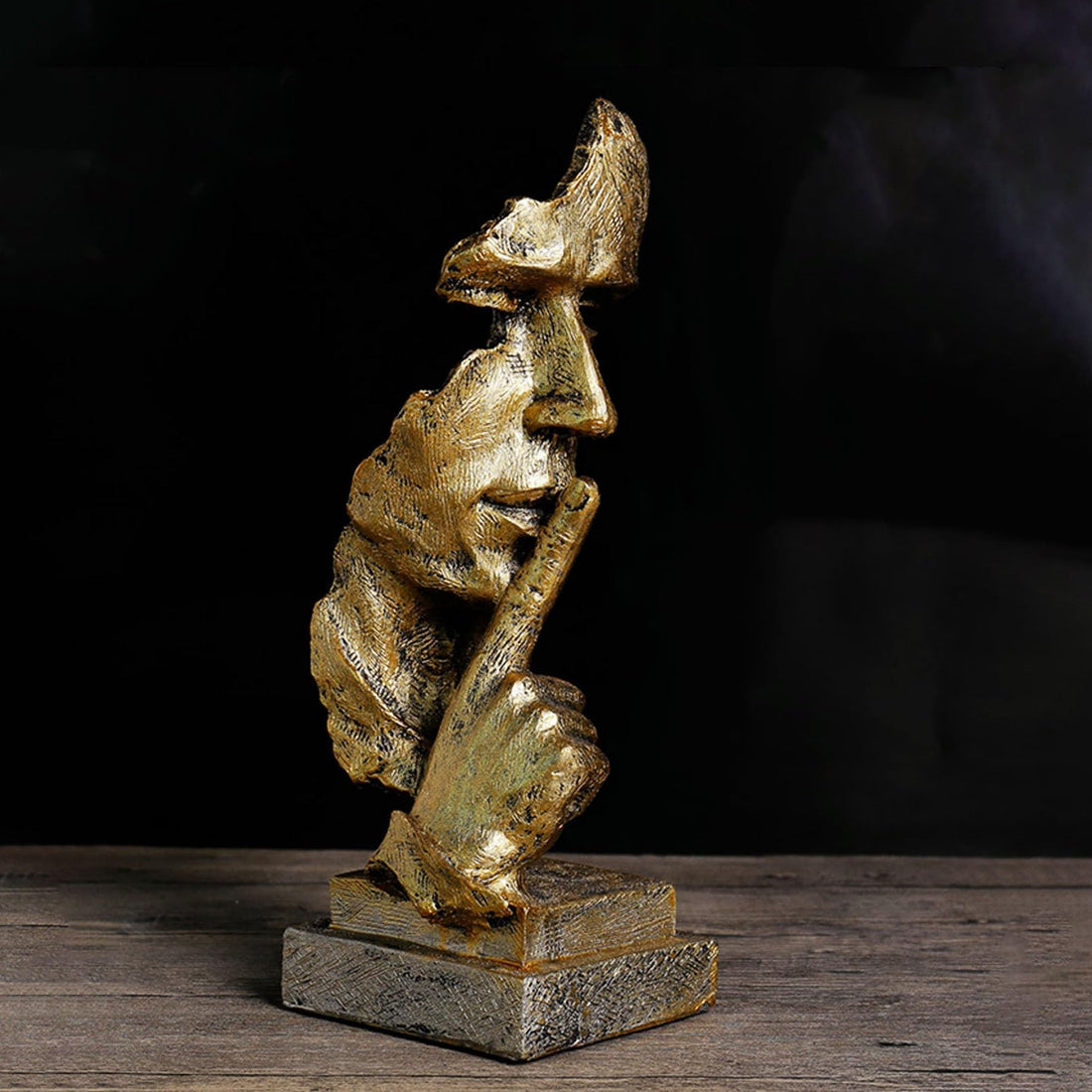 AmazingEGP | Abstract Thinker Statue, Bronze Polyresin Sculpture, 26.5 x 10 x 9 cm, Decorative Art Figurine for Living Room, Office, Desk (BORONZ)