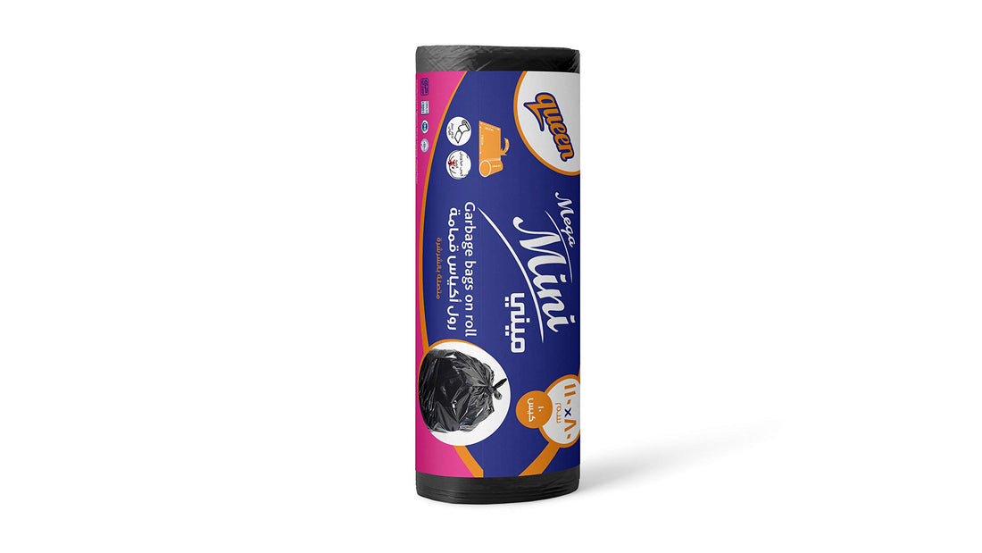 Queen mini trash bags roll, 80*110 _ Black - 10 bags