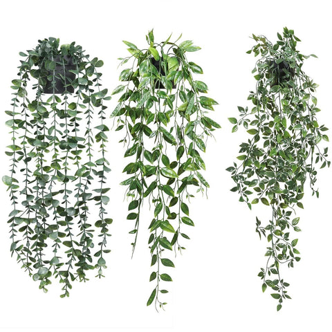 70cm Artificial Hanging Plant with 9cm Pot Cascading Waterfall Design for Indoor and Outdoor Home Wall Decor Realistic Faux Greenery Foliage Decor