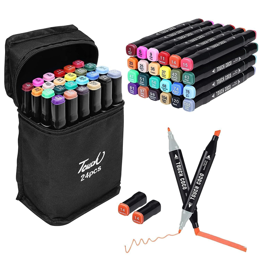 24pcs Alcohol Color Markers Pens For Drawing Sketching || Highlighter Pen Art Supplies (24 pcs marker)