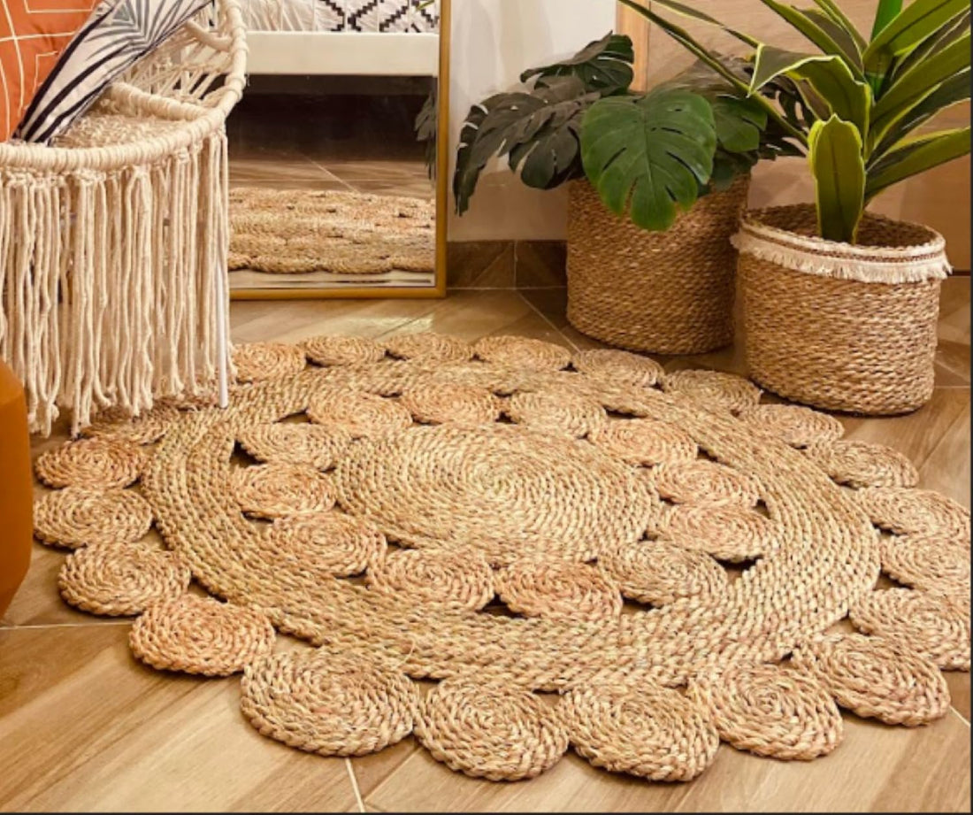 Mariam.Macrame - Halfa Rug Natural 4 - سجاده حالفه نبات طبيعي