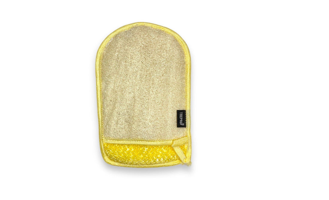 Treprof TRE-5125 Small Natural Oval Glove Massage Loofah for Bath, Spa, and Shower – Pack of 1