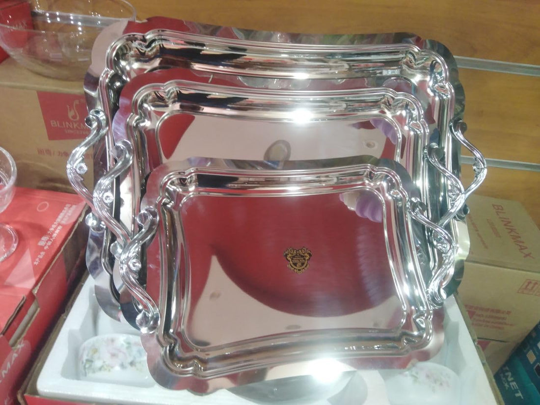 Star Light Serving Tray Set () - Attractive Designs, Functional and Elegant to Serve Delicious Dishes in a Charming Way, Made of High Quality Steel Get - Generic