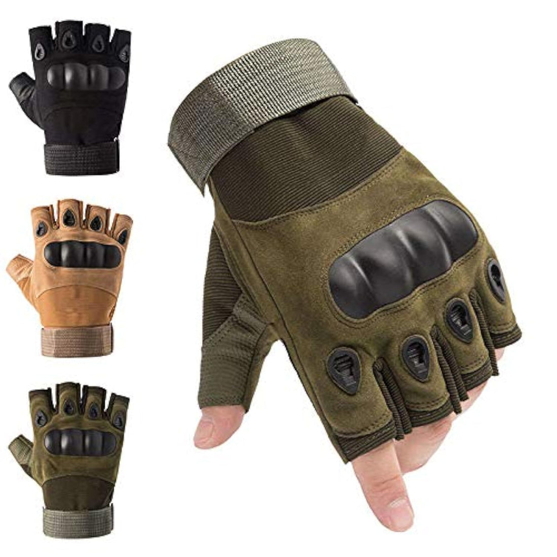 Tactical Gloves Summer Motorcycle Sports Bike Anti-slip Fingerless Half Finger Protection Outer Joint Protection Padded MBT Windproof Lightweight Cut