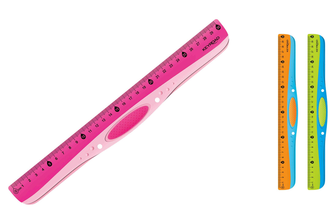 Keyroad plastic ruler 30 cm rubber grip multicolor Model KR971326