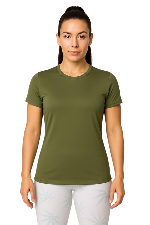 MIZA Women's Sports T Shirt Soft Elastic Material Workout Gym Fitness Fashion Summer Lightweight Girls Women
