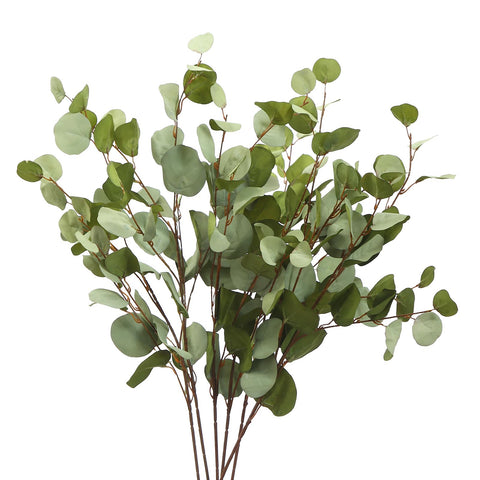 3 PCS Artificial Eucalyptus Stems Long 33" Fake Eucalyptus Leaves Branches for Vase Home Wedding Party Decorations, Green