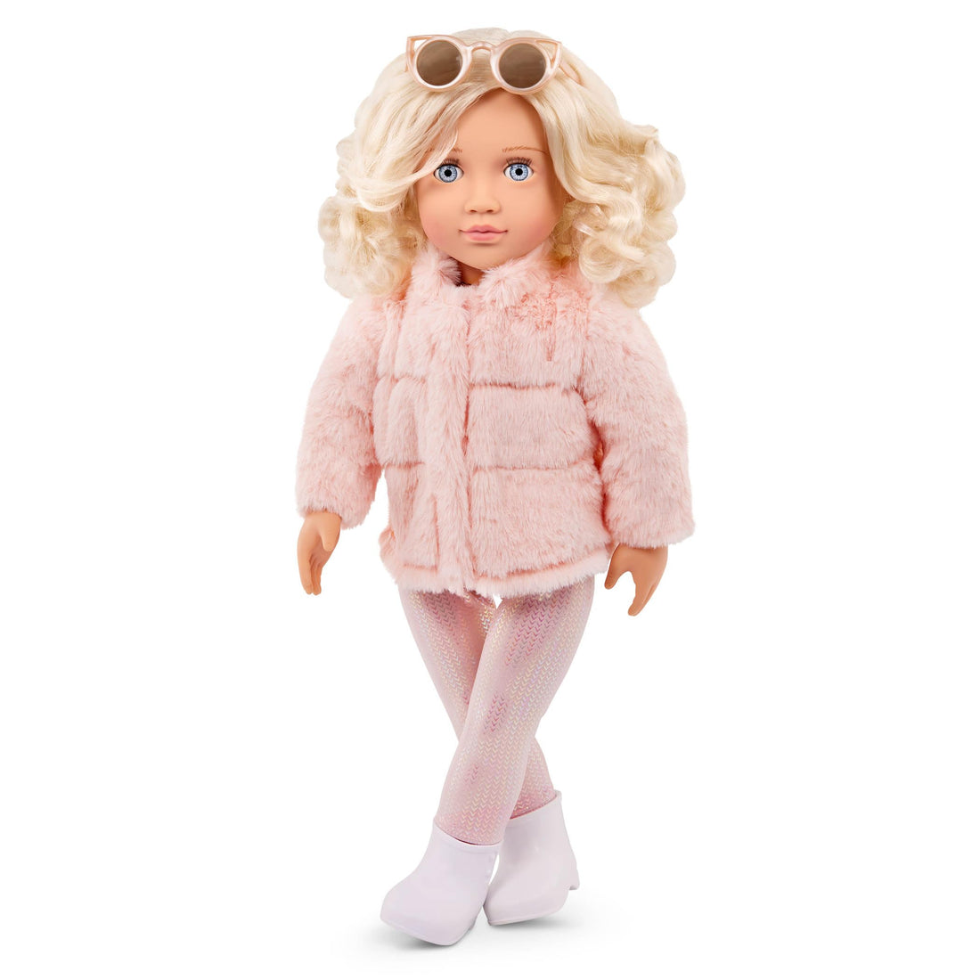Our Generation 18-inch Fashion Doll with Pink Faux-Fur Coat - Ava