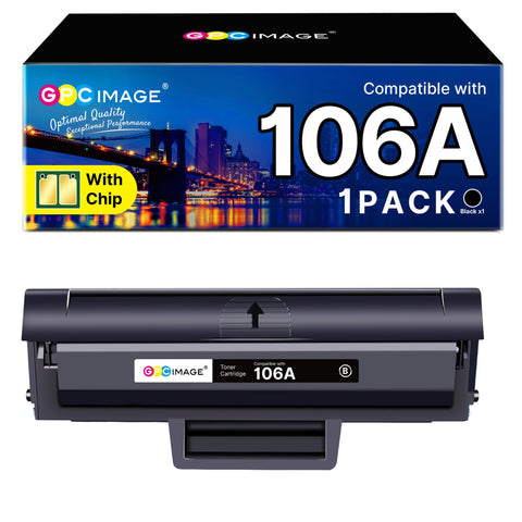 GPC Image Toner Cartridges Replacement for HP 106A W1106A Compatible with Laser 107a 107r 107w MFP 135a 135r 135w 137fnw 135wg 137fwg (Black, 1-Pack)