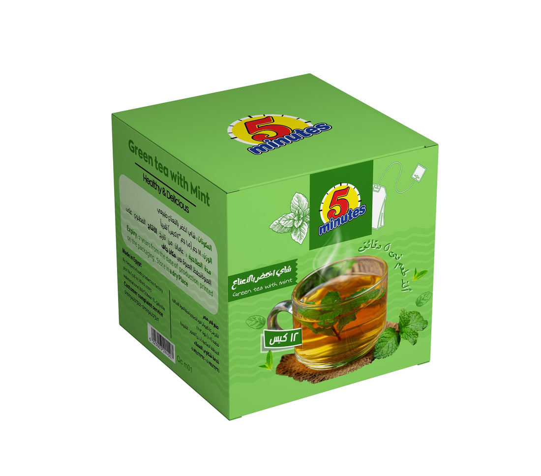 5 Minutes Mint green tea, 18 gm - 12 sachet