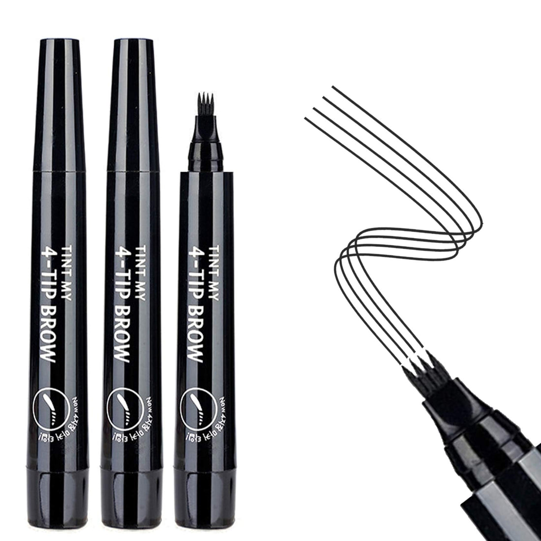 Perfect Diary Waterproof Microblading Eyebrow Pen,Long Lasting,Easily Create Natural Eyebrow Makeup 24 Hours Long Lasting, Smudge-proof, Natural Looking (3, Black)